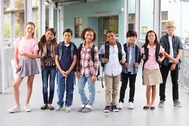 students standing in a line